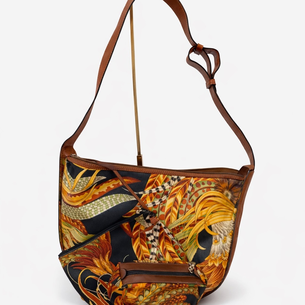 3 piece Salvatore Ferragamo Crossbody Bag with pochette and mini pouch.